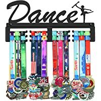 WEBIN - Soporte para medallas de baile- superresistente- de acero negro- montado en la pared- más de 50 medallas- fácil…